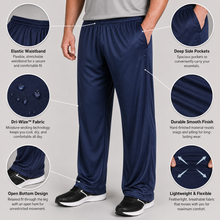 Load image into Gallery viewer, Big & Tall - Dri-Wize™ Smooth Finish - Jog Suit Pant - Solid Open Bottom Pant - (Tall Man Cut - 38" length)