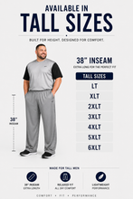 Load image into Gallery viewer, Big & Tall - Dri-Wize™ Smooth Finish - Jog Suit Pant - Solid Open Bottom Pant - (Tall Man Cut - 38" length)