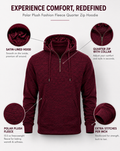 Load image into Gallery viewer, Men's Regular, Big & Tall - Polar Plush Fashion Fleece - Satin Lined Hood - 1/4 Zip Pullover Hoodie