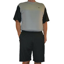 Load image into Gallery viewer, Big & Tall - DriWize™ Birdseye Mesh - Crewneck Shirt - Short Sleeve (duo color) - grey with black
