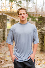Load image into Gallery viewer, Big & Tall - Dri-Wize™ - Smooth Finish - Crewneck Shirt - Short Sleeve - grey with black stitches