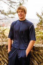 Load image into Gallery viewer, Big & Tall - Dri-Wize™ - Smooth Finish - Crewneck Shirt - Short Sleeve navy with white stitches