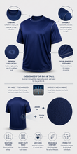 Load image into Gallery viewer, Big &amp; Tall - Dri-Wize™ - Smooth Finish - Crewneck Shirt - Short Sleeve
