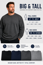 Load image into Gallery viewer, Big &amp; Tall - Performance Fleece - Crewneck Pullover Shirt
