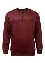 Load image into Gallery viewer, Maroon sweatshirt with a quarter zip on a white background
